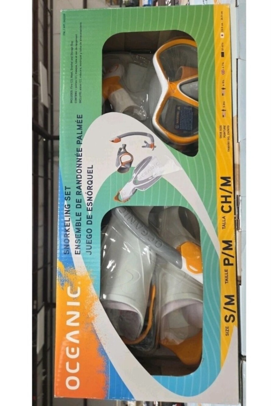 Gray & Orange Snorkeling Set - S/M